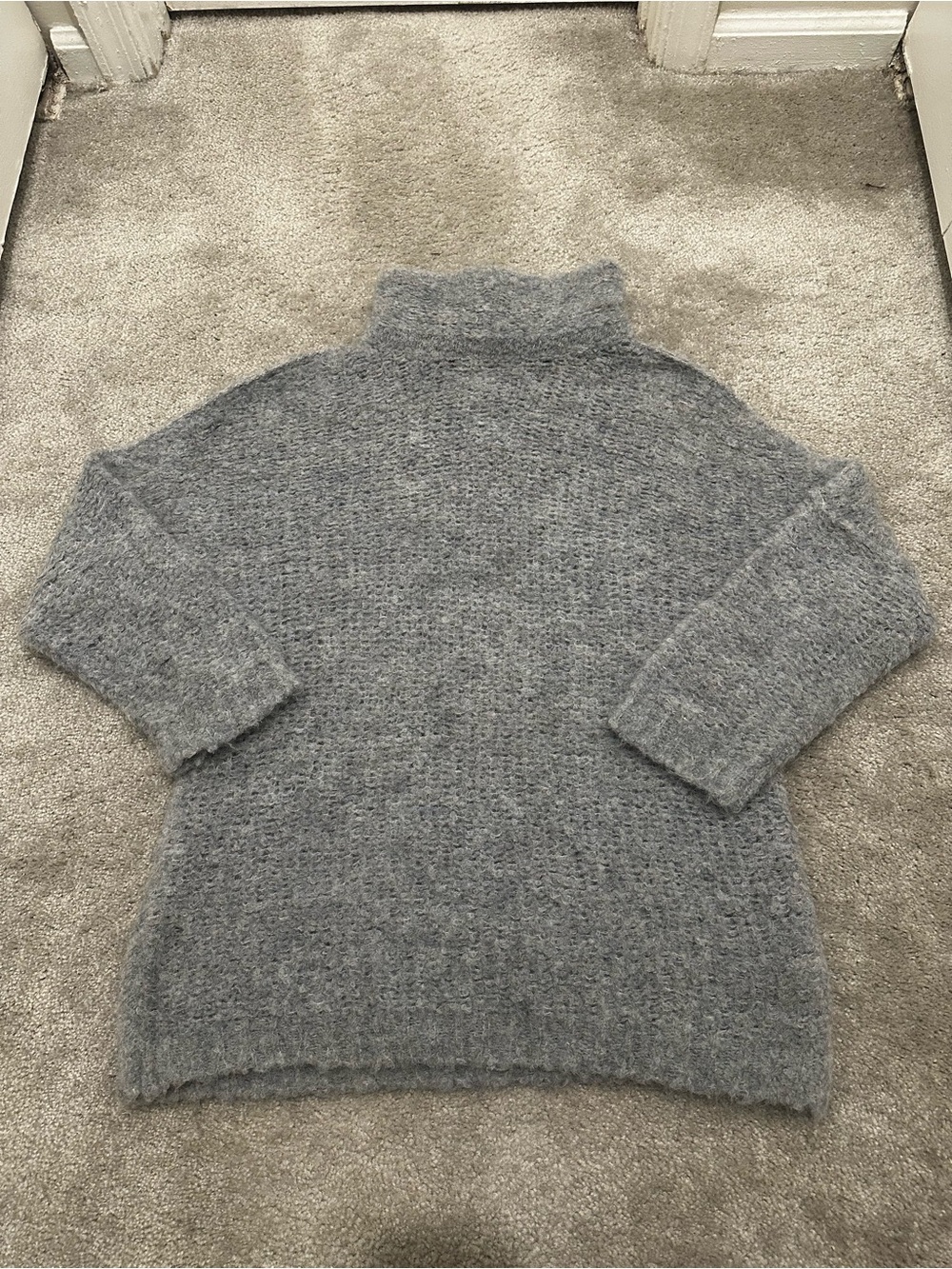 Free People Knit Turtleneck Sweater In Grey Size Small-Medium
